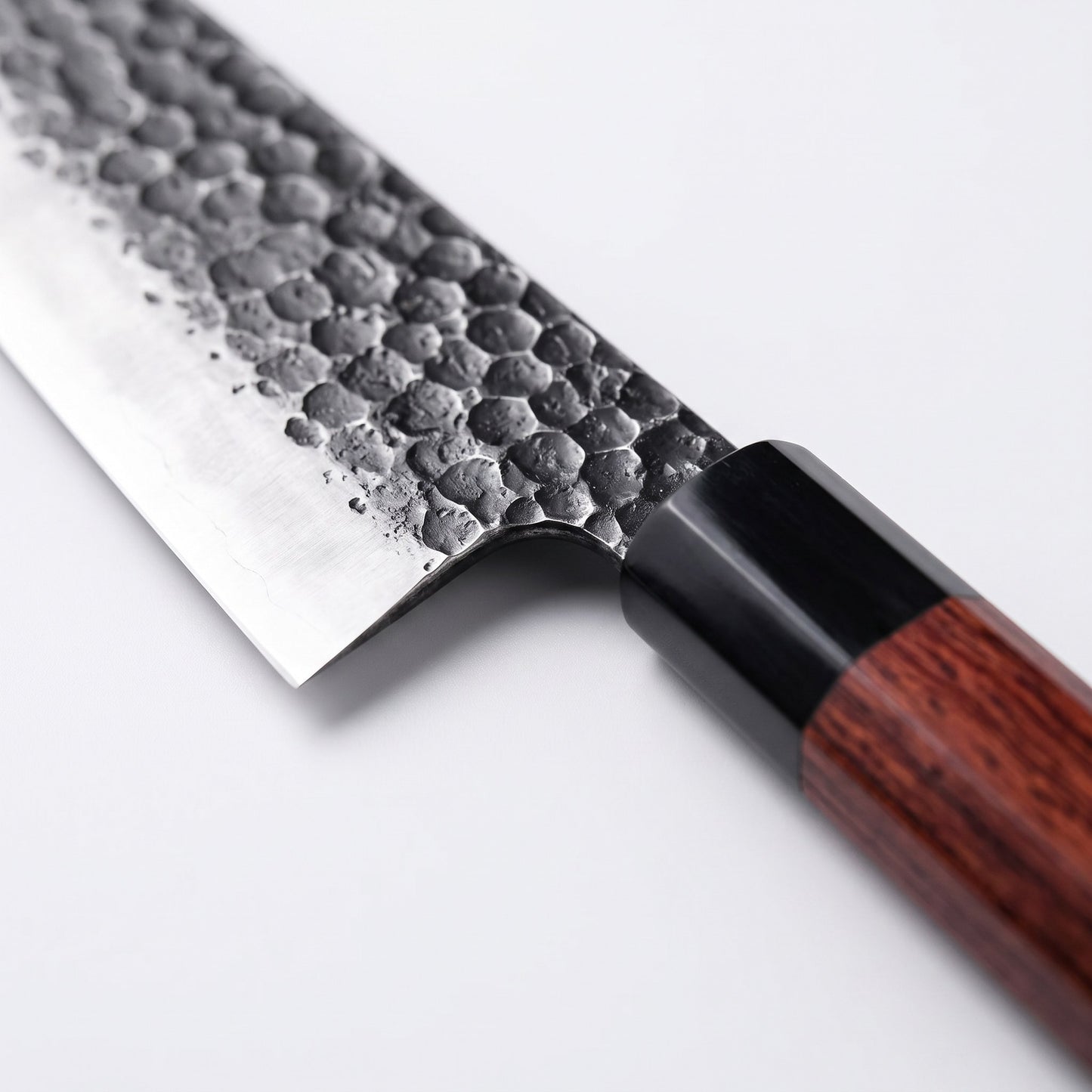 Hand-Forged Japanese Style Kitchen Knife Set, 4 Pieces with Leather Sheath