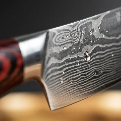 Professional Kitchen Knife Set with Damascus Pattern Blades