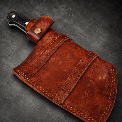 Hand-Forged Serbian Chef Knife with Leather Sheath